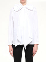 Pussy-Bow Shirt in White