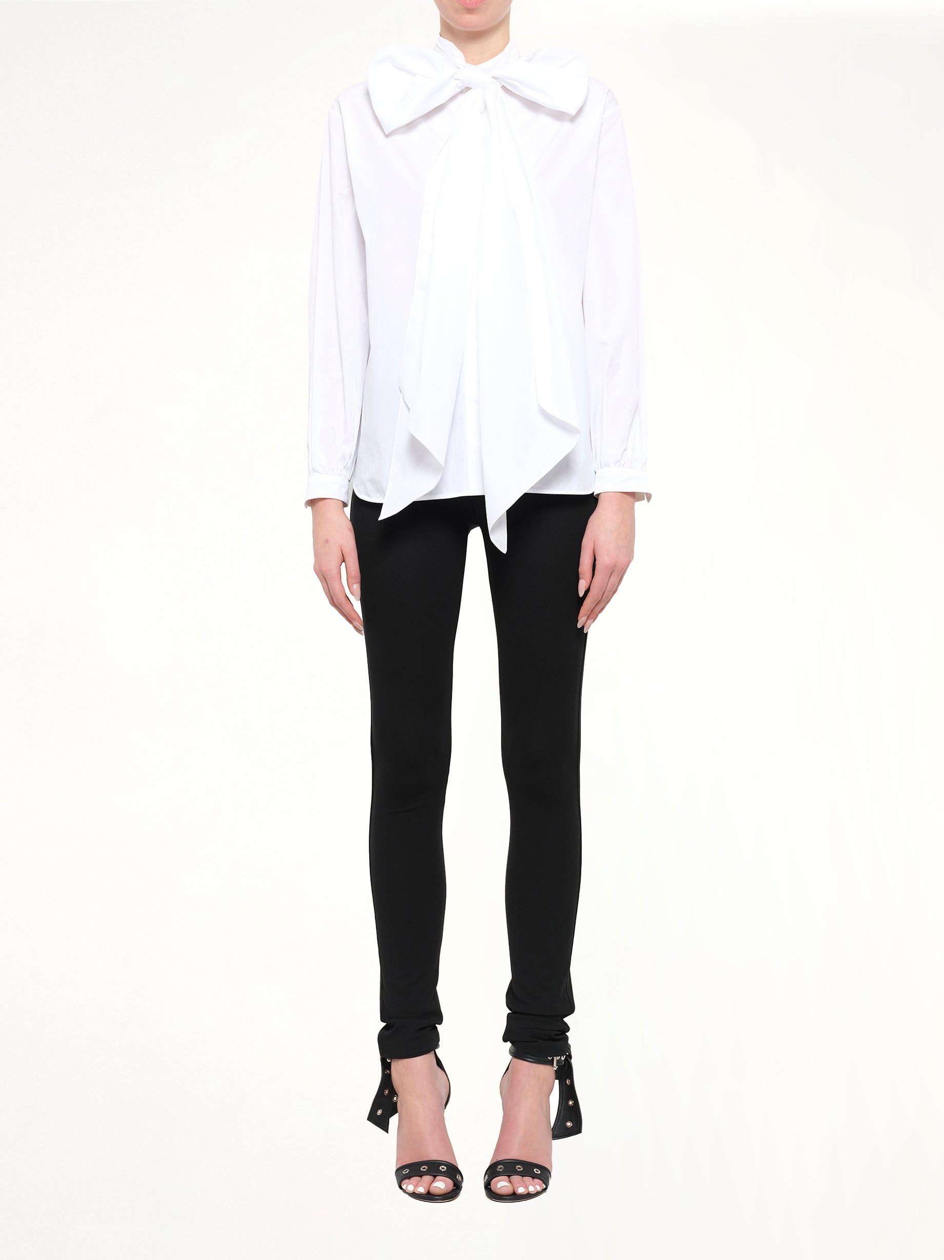 Pussy-Bow Shirt in White