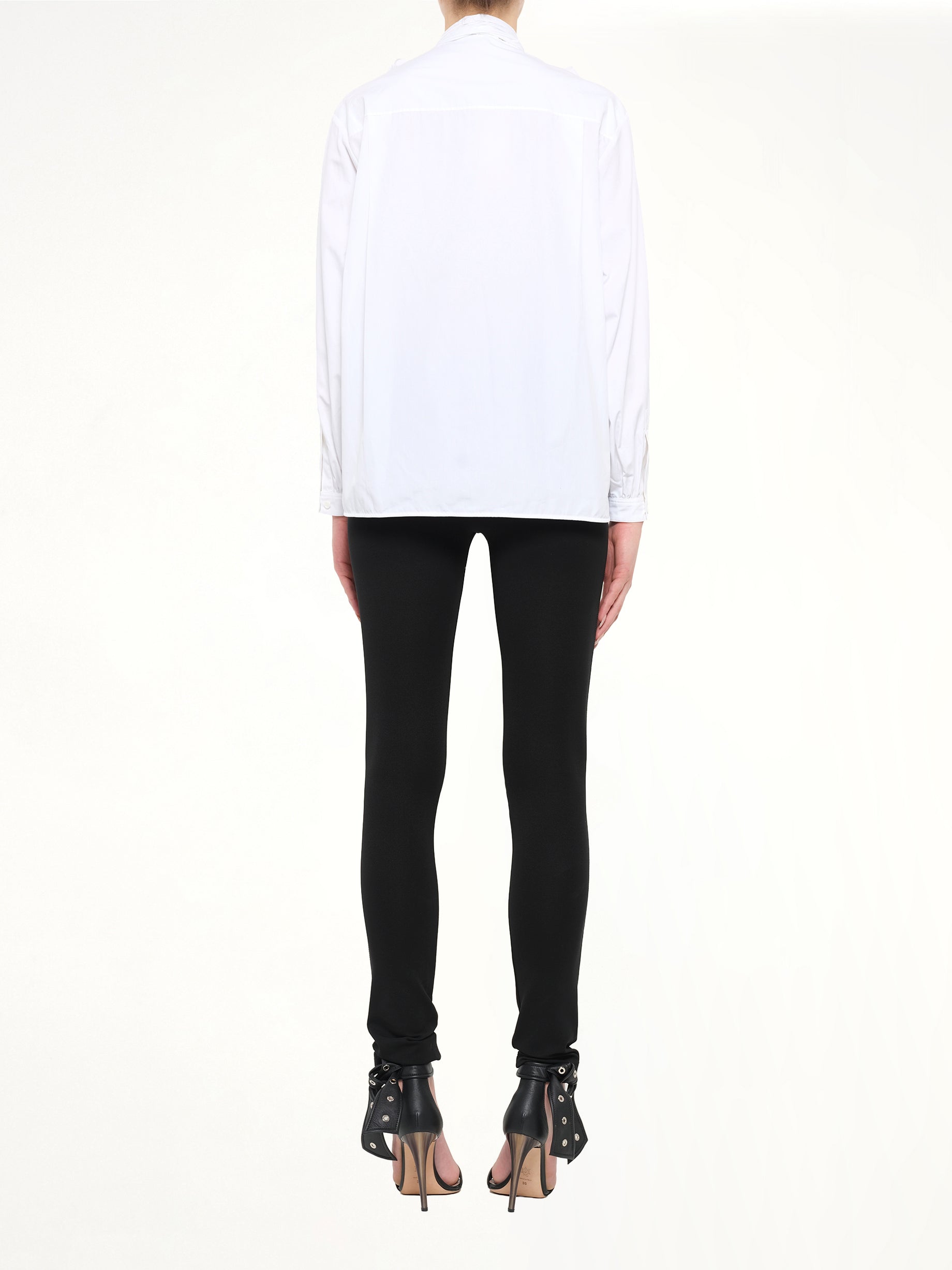 Pussy-Bow Shirt in White