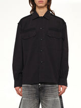 Cotton Rib Shirt in Black