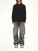 Cotton Rib Shirt in Black