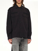 Cotton Rib Shirt in Black