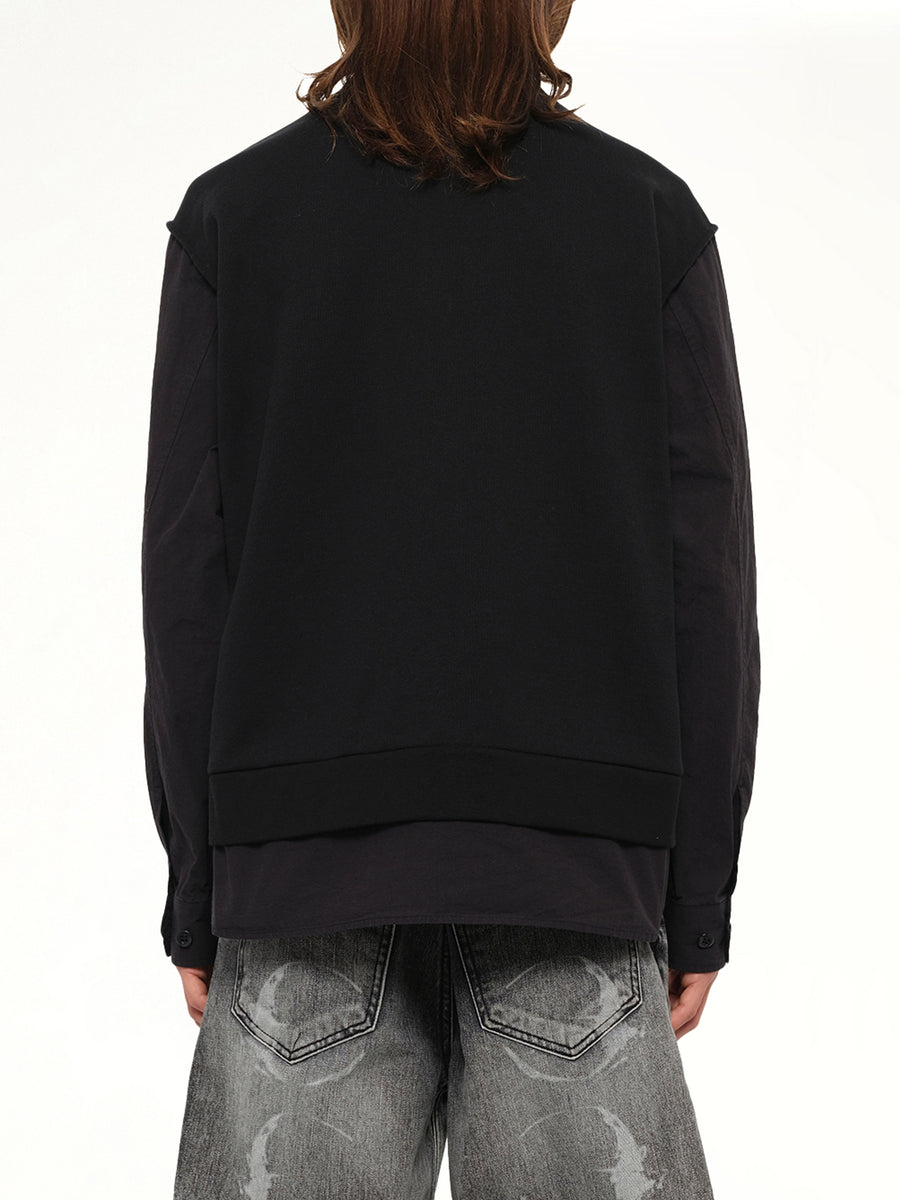 Cotton Rib Shirt in Black