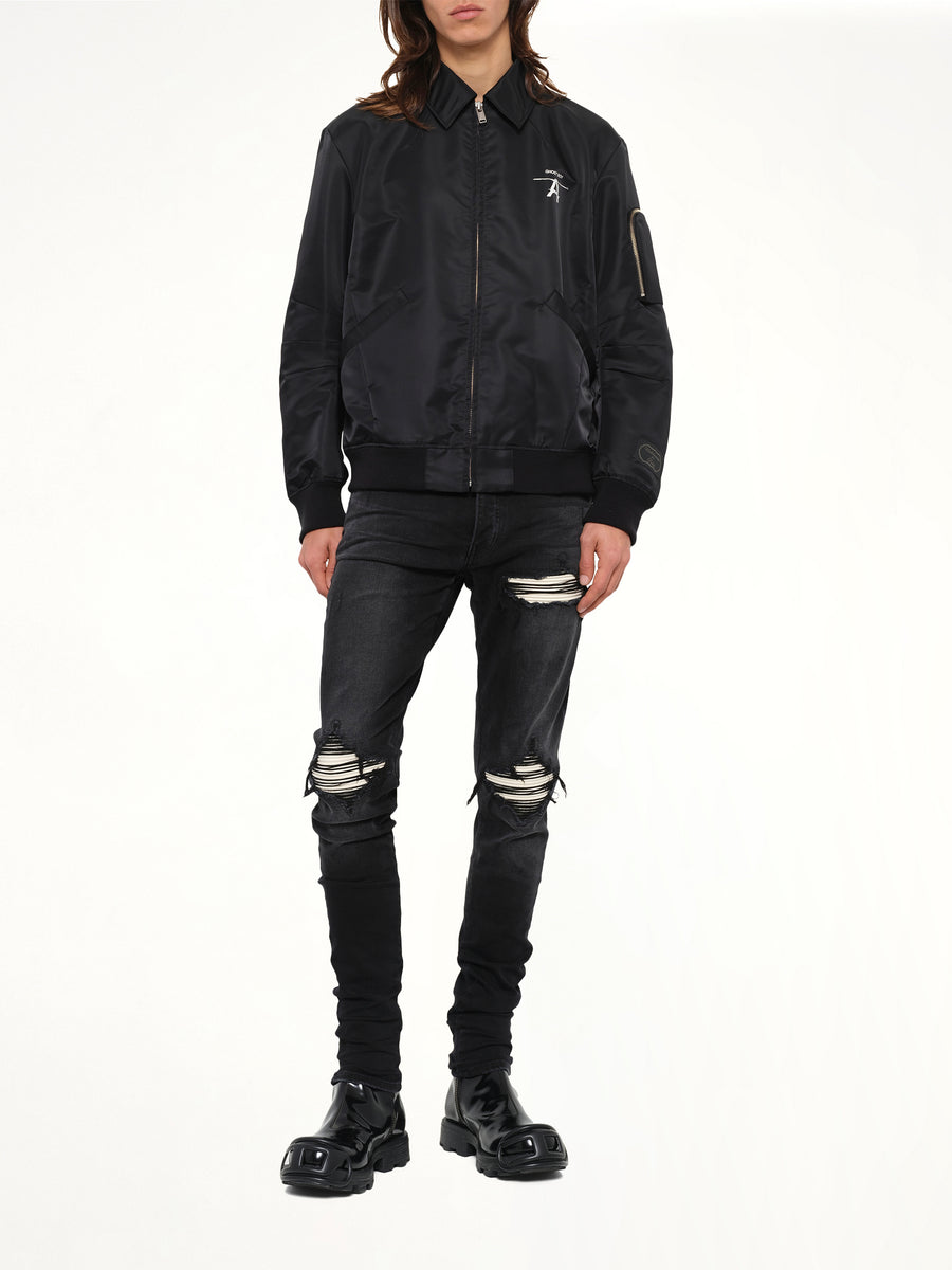 Ghost Boy Bomber Jacket in Black
