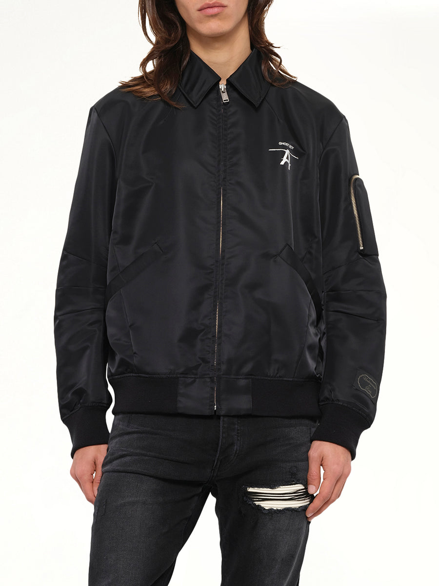 Ghost Boy Bomber Jacket in Black