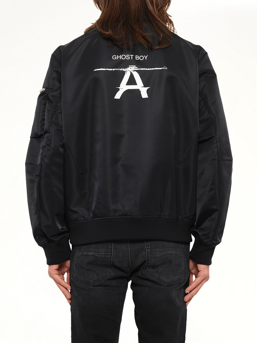 Ghost Boy Bomber Jacket in Black