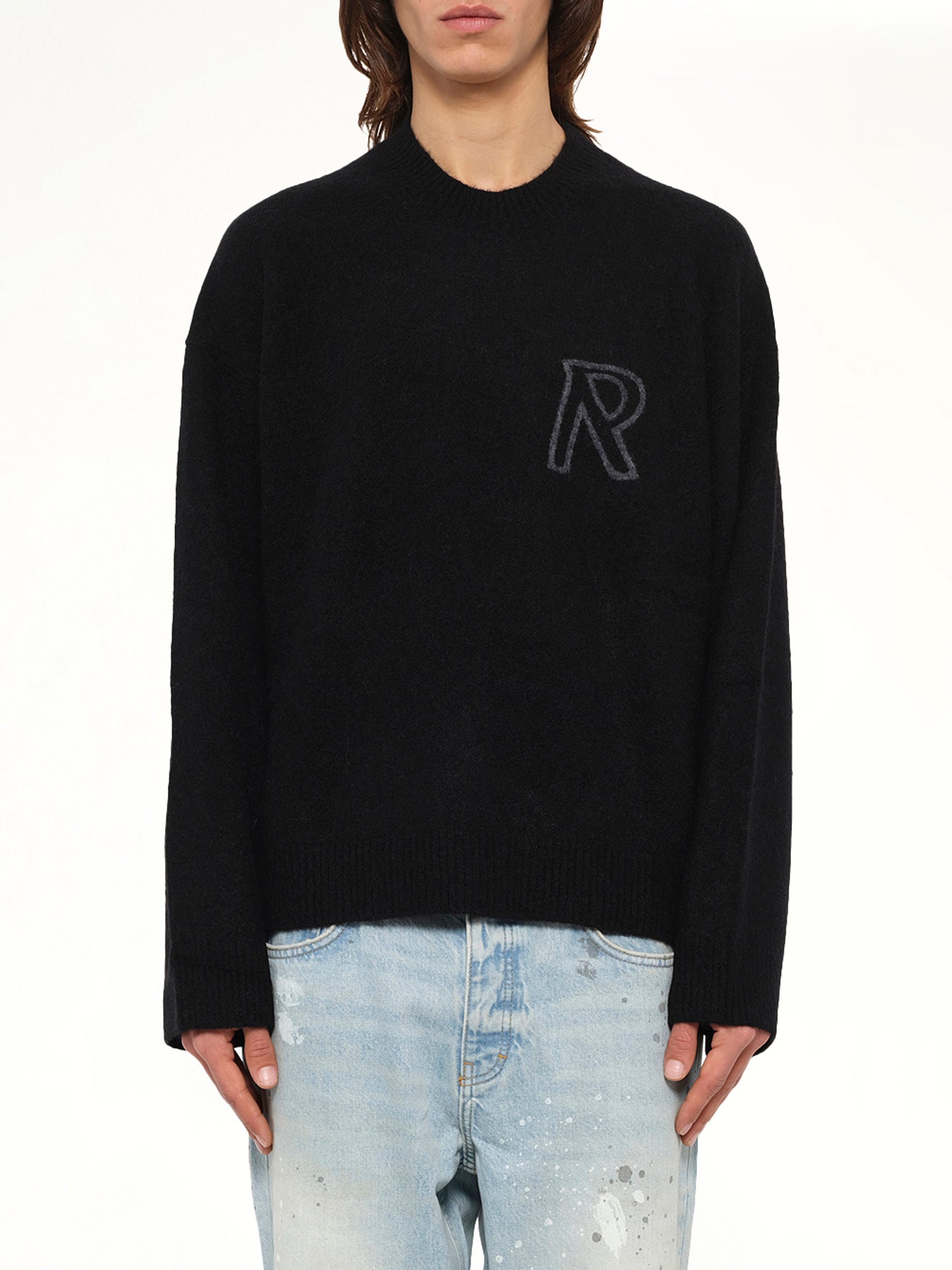 Logo Knit Sweater in Black