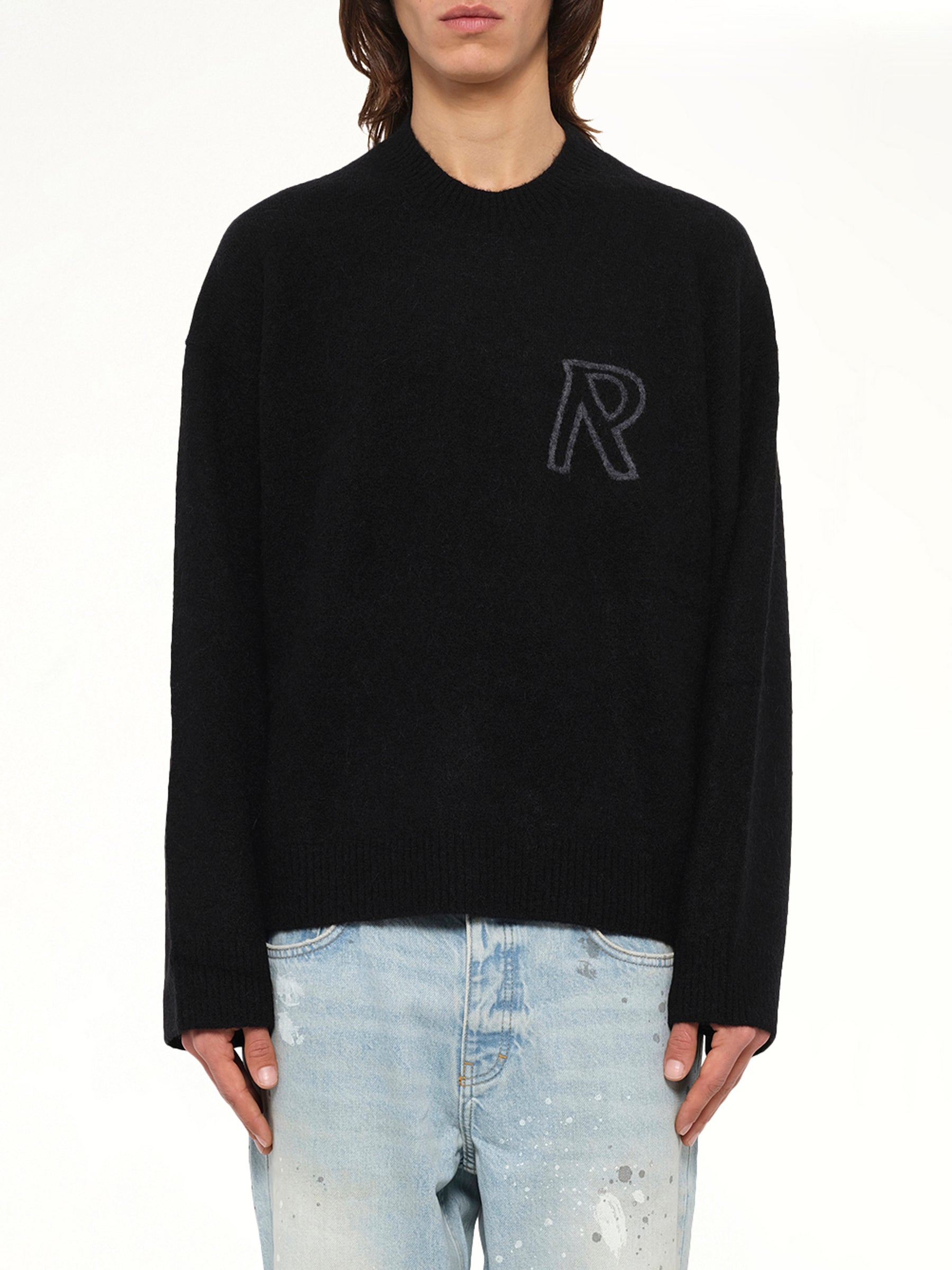 Logo Knit Sweater in Black