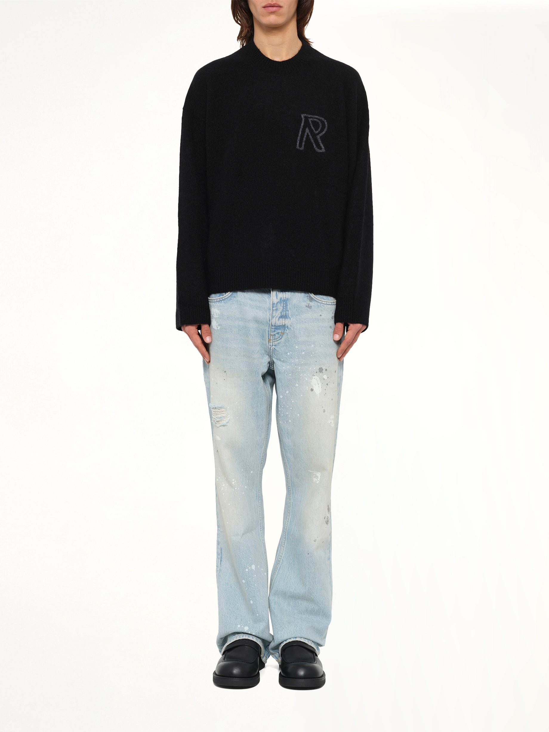 Logo Knit Sweater in Black