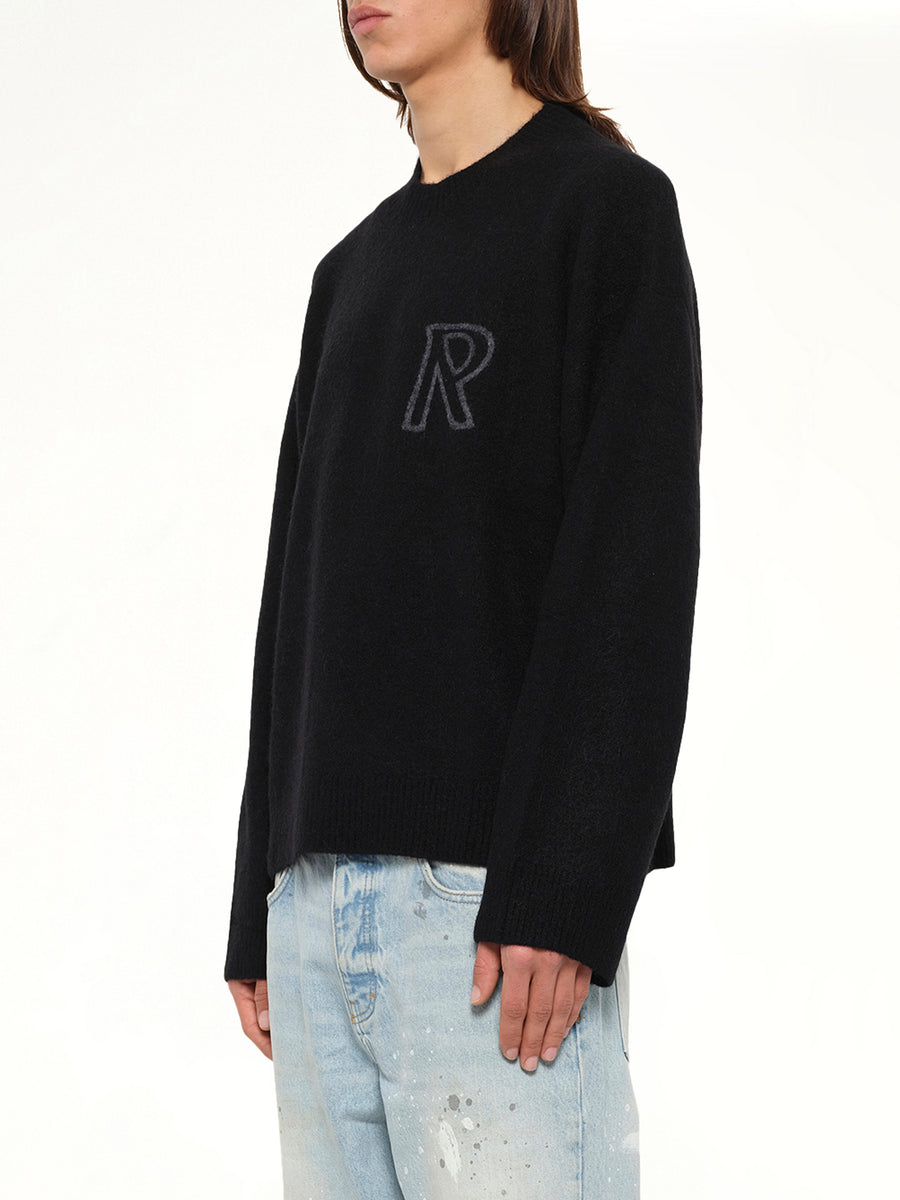 Logo Knit Sweater in Black
