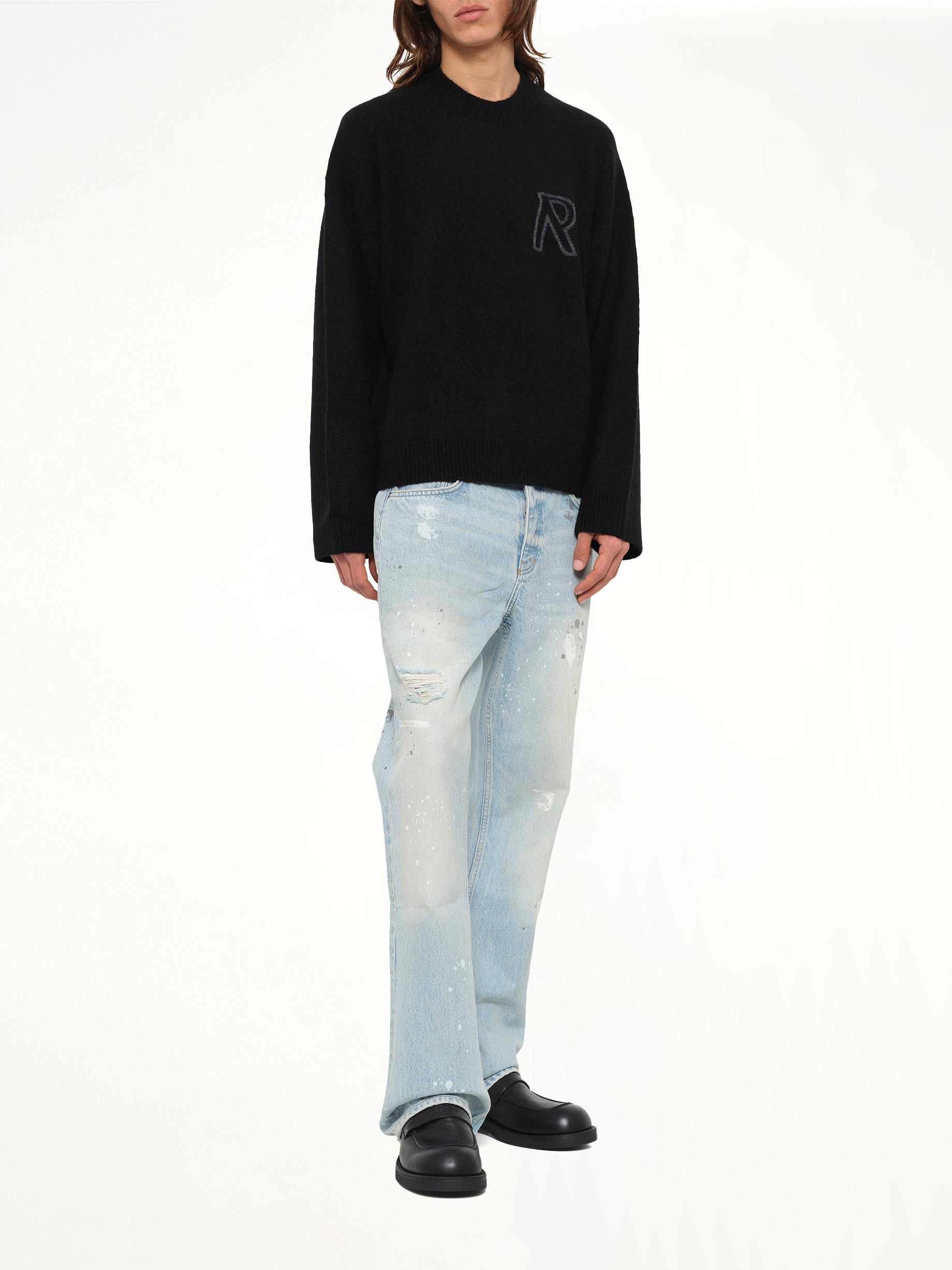 Logo Knit Sweater in Black