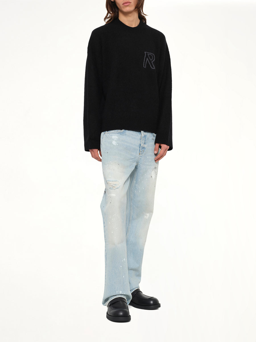 Logo Knit Sweater in Black