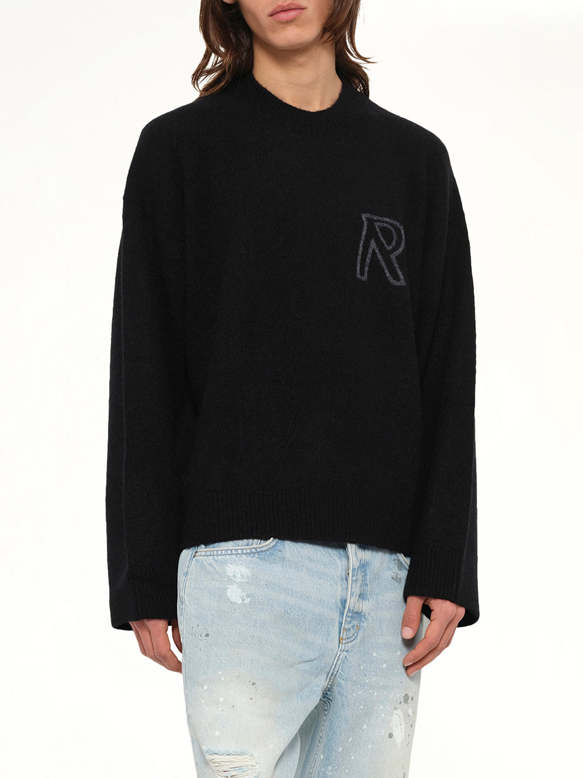Logo Knit Sweater in Black