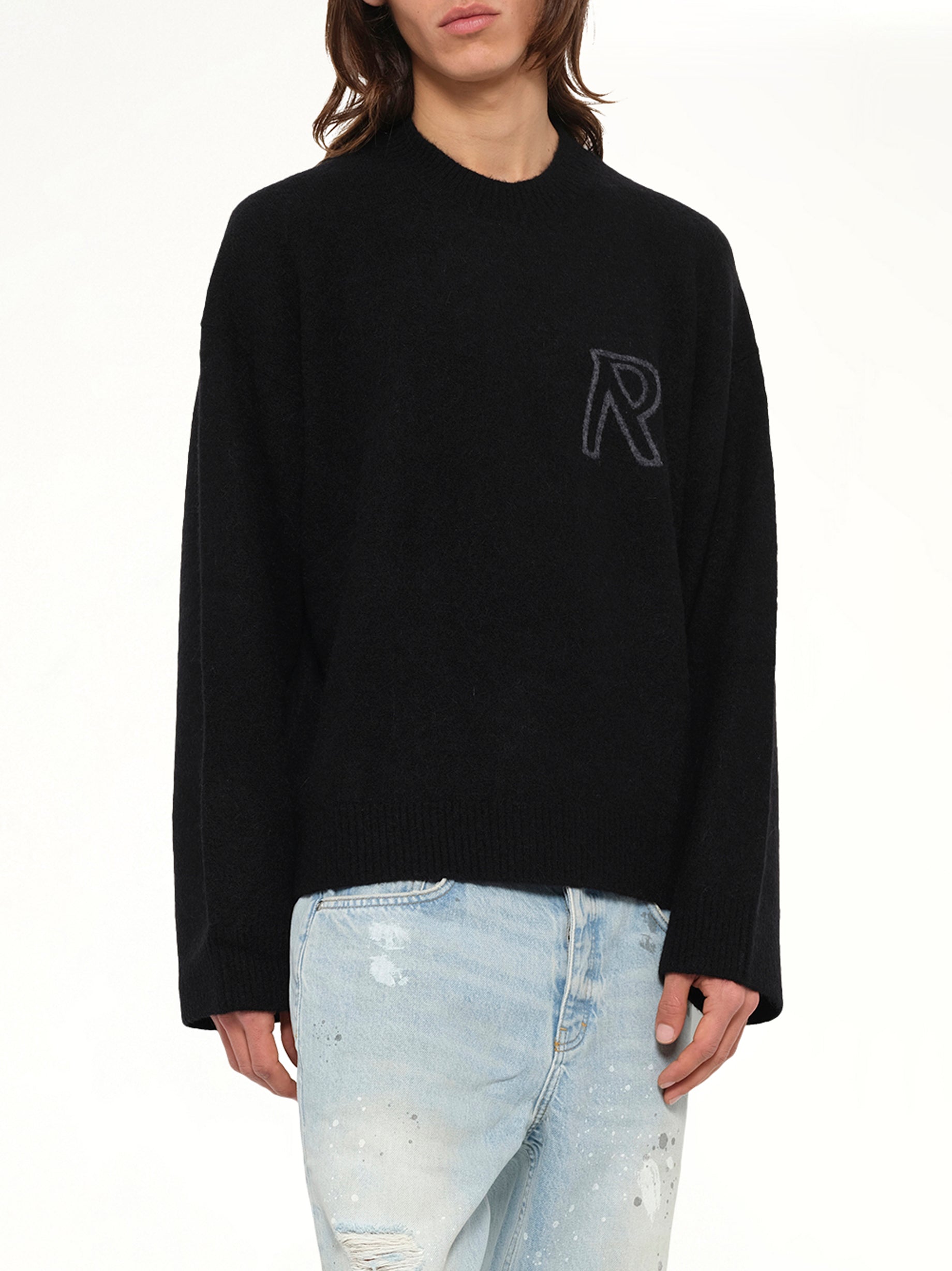 Logo Knit Sweater in Black
