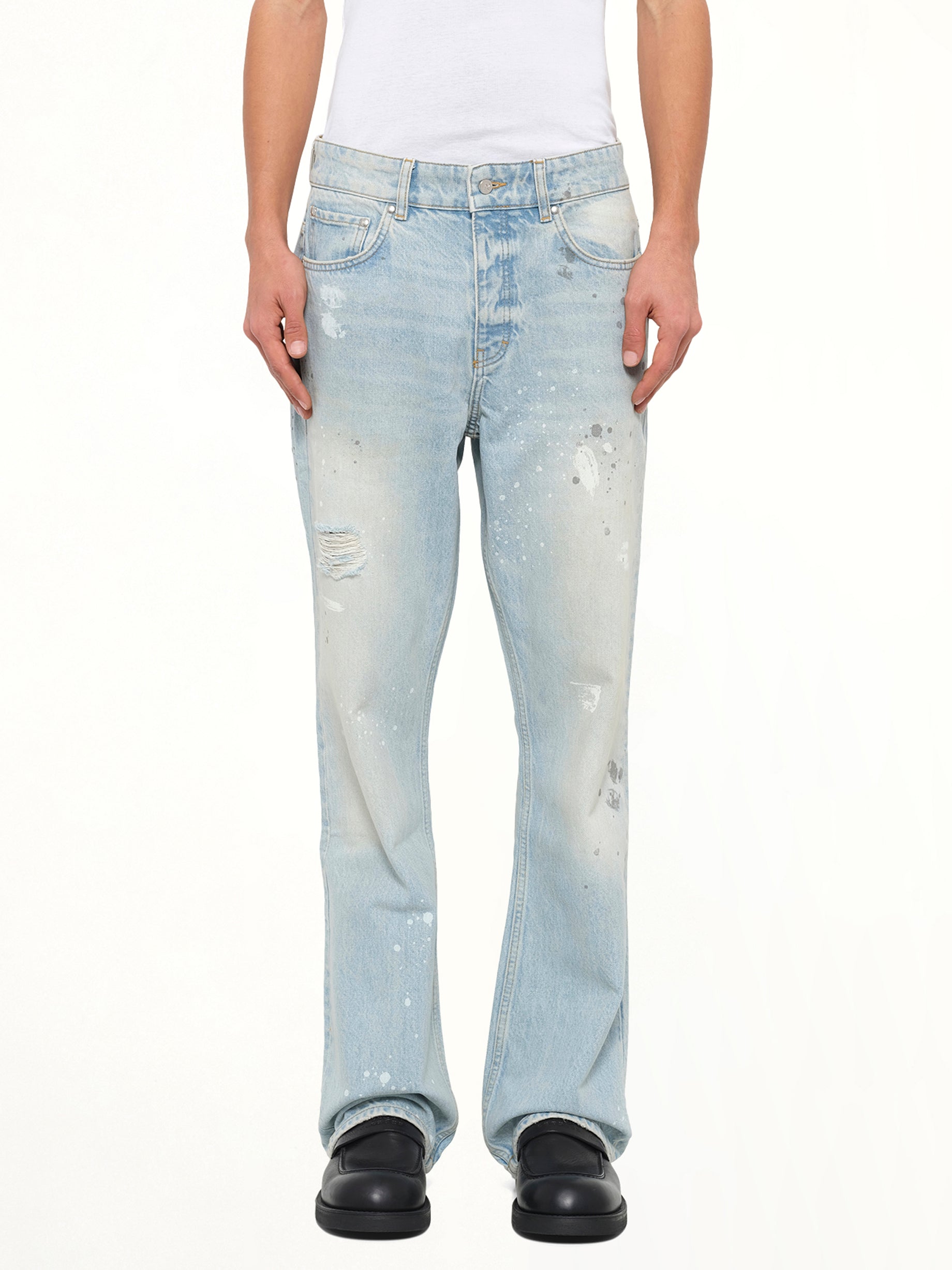 Painted Denim Jeans in Coastal Blue