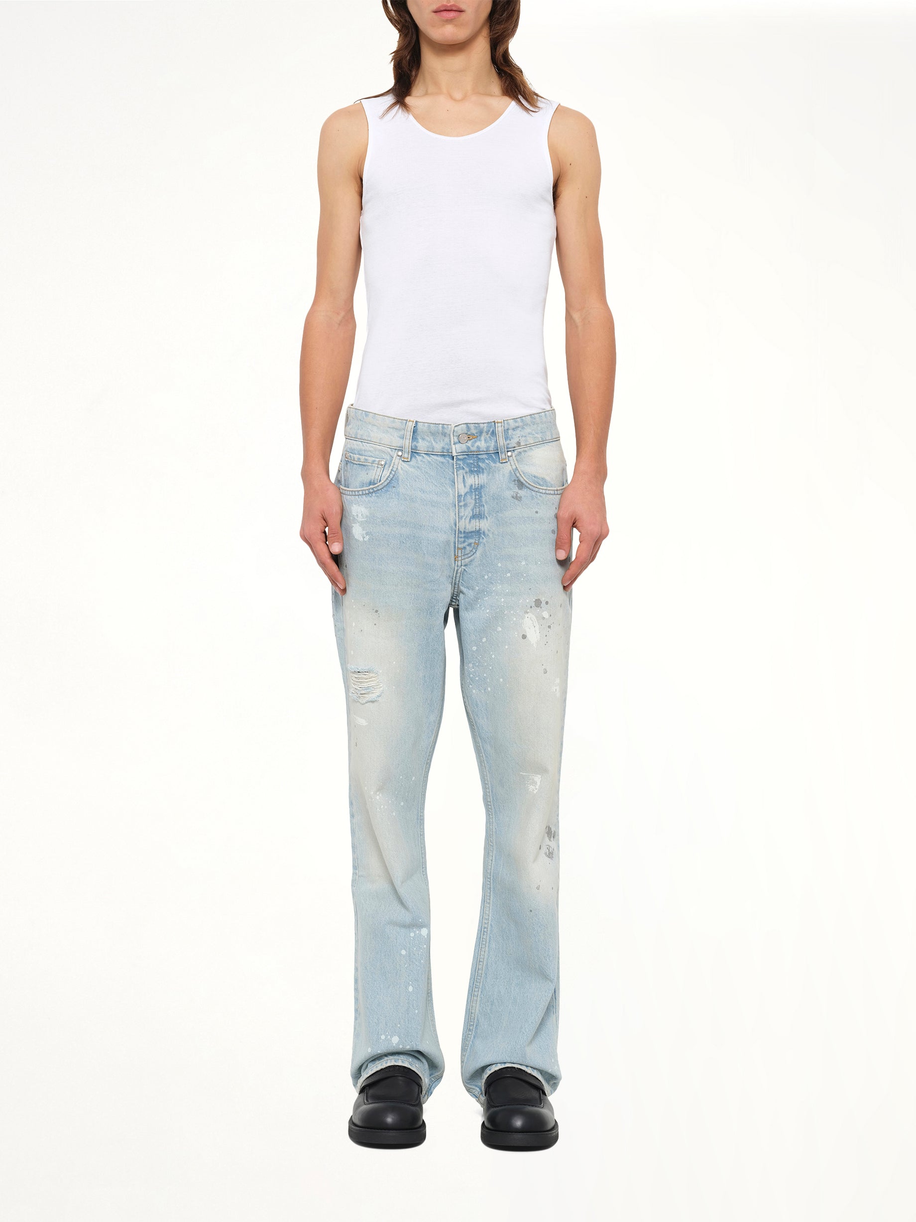 Painted Denim Jeans in Coastal Blue