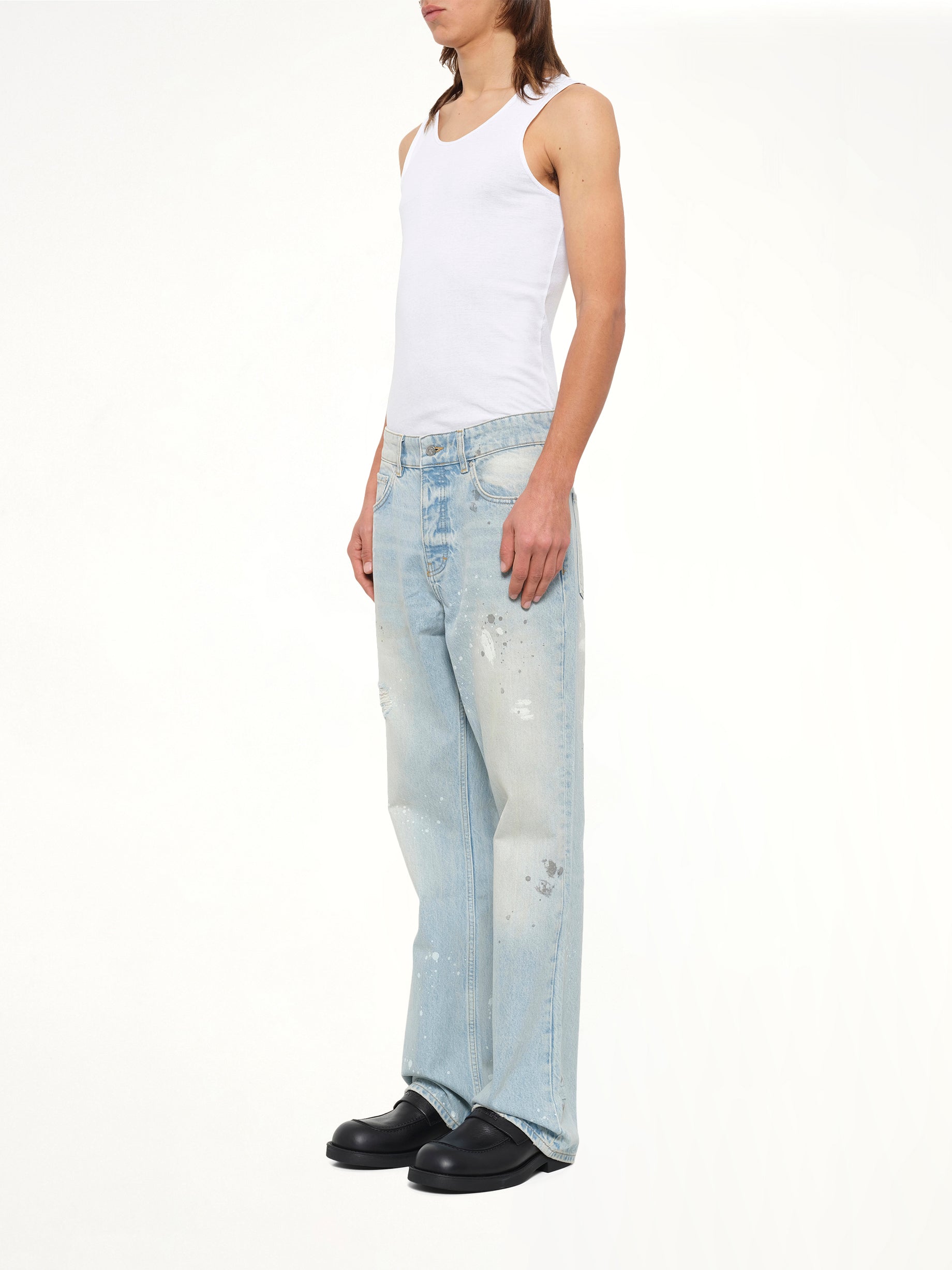 Painted Denim Jeans in Coastal Blue