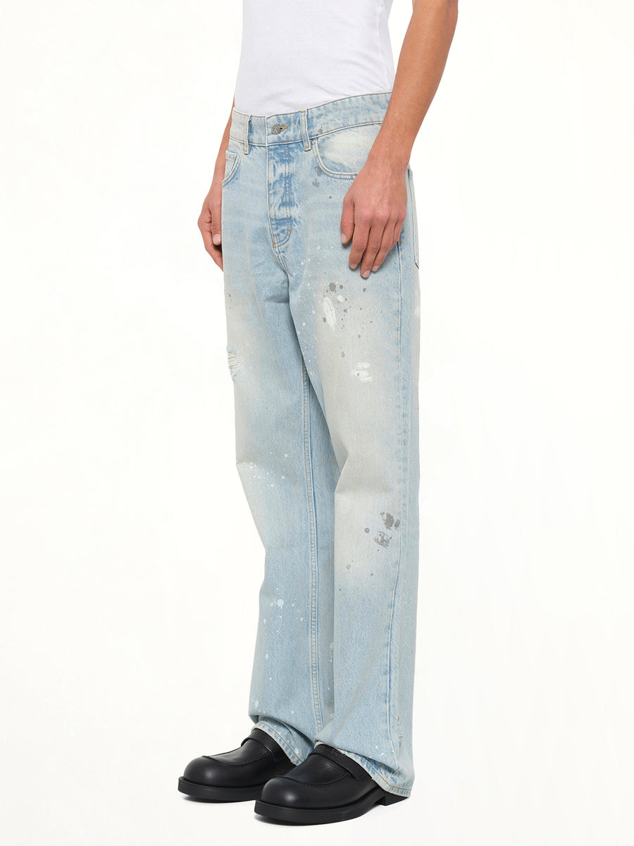 Painted Denim Jeans in Coastal Blue