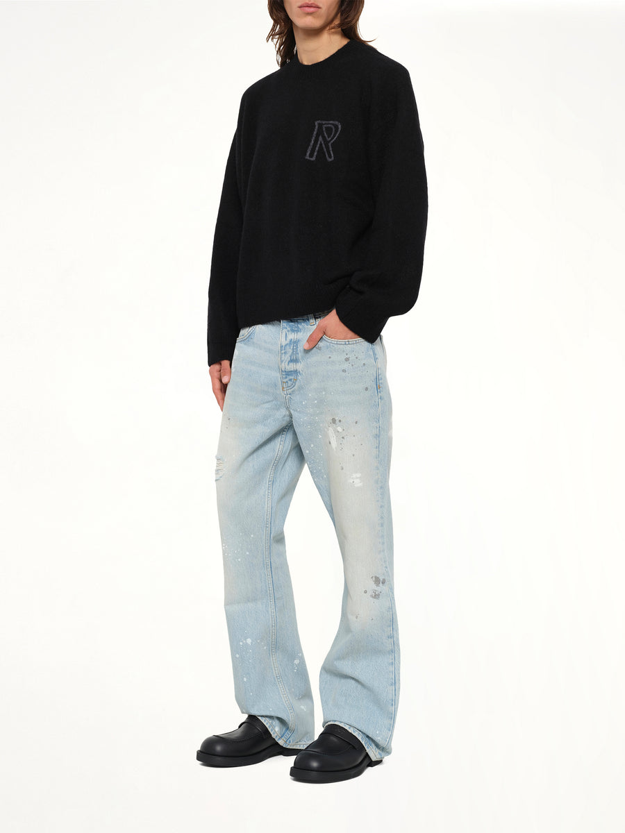 Painted Denim Jeans in Coastal Blue