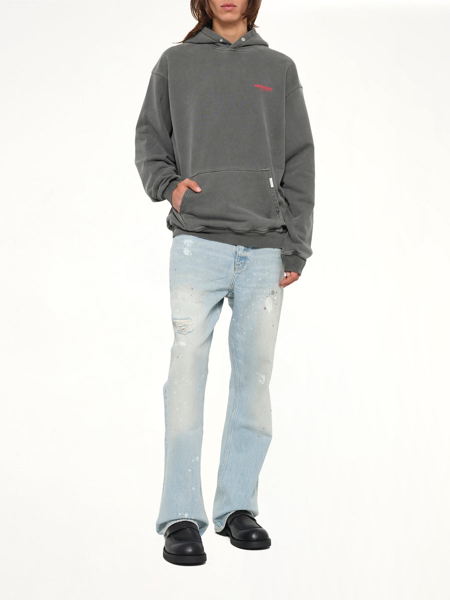 Represent Owners Club Hoodie in Washed Black