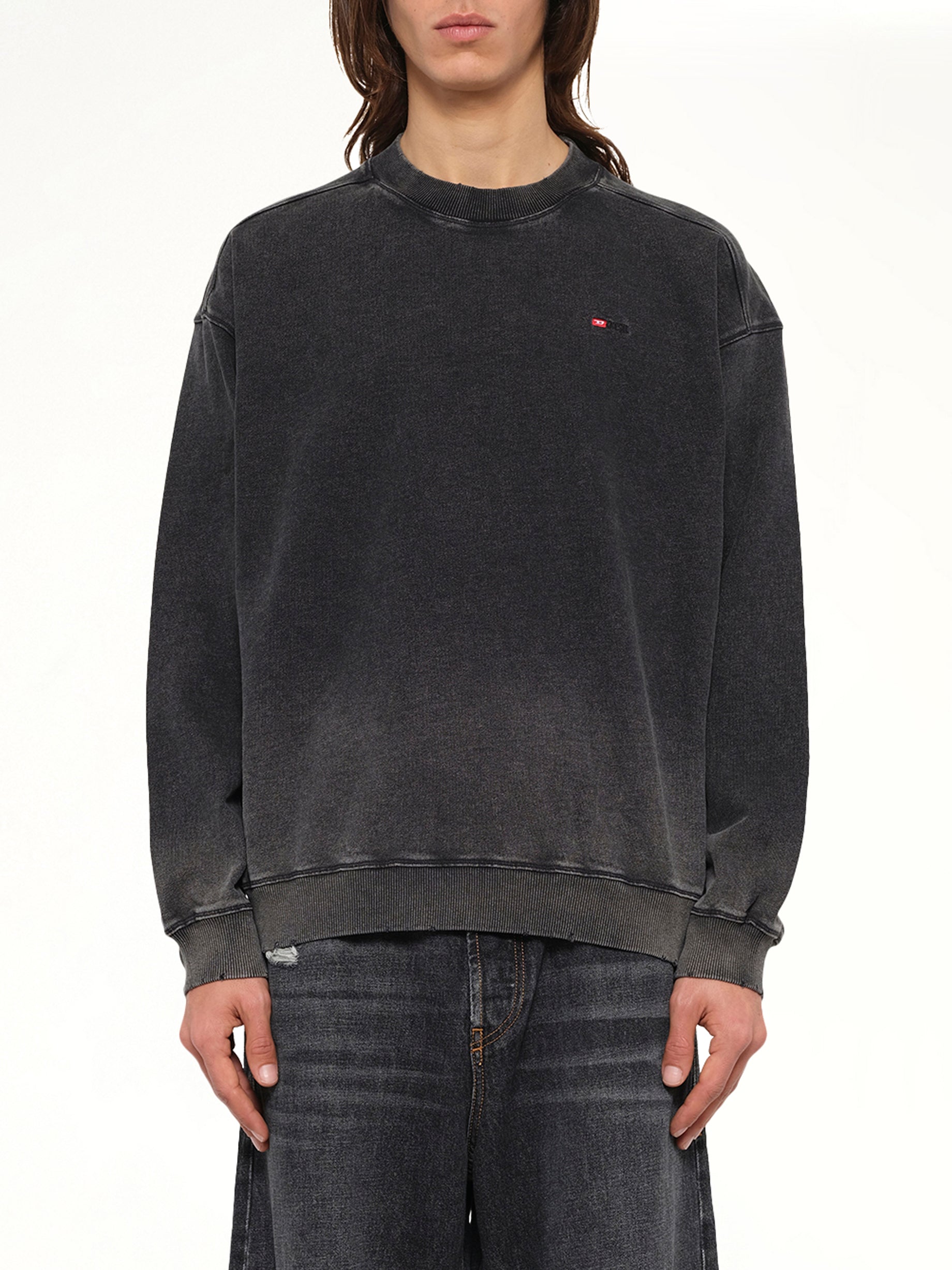 S-CROX Sweatshirt in Washed Black
