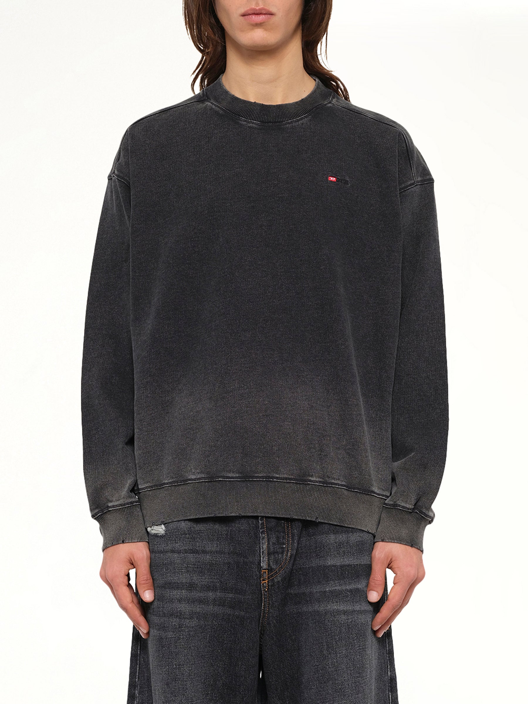 S-CROX Sweatshirt in Washed Black