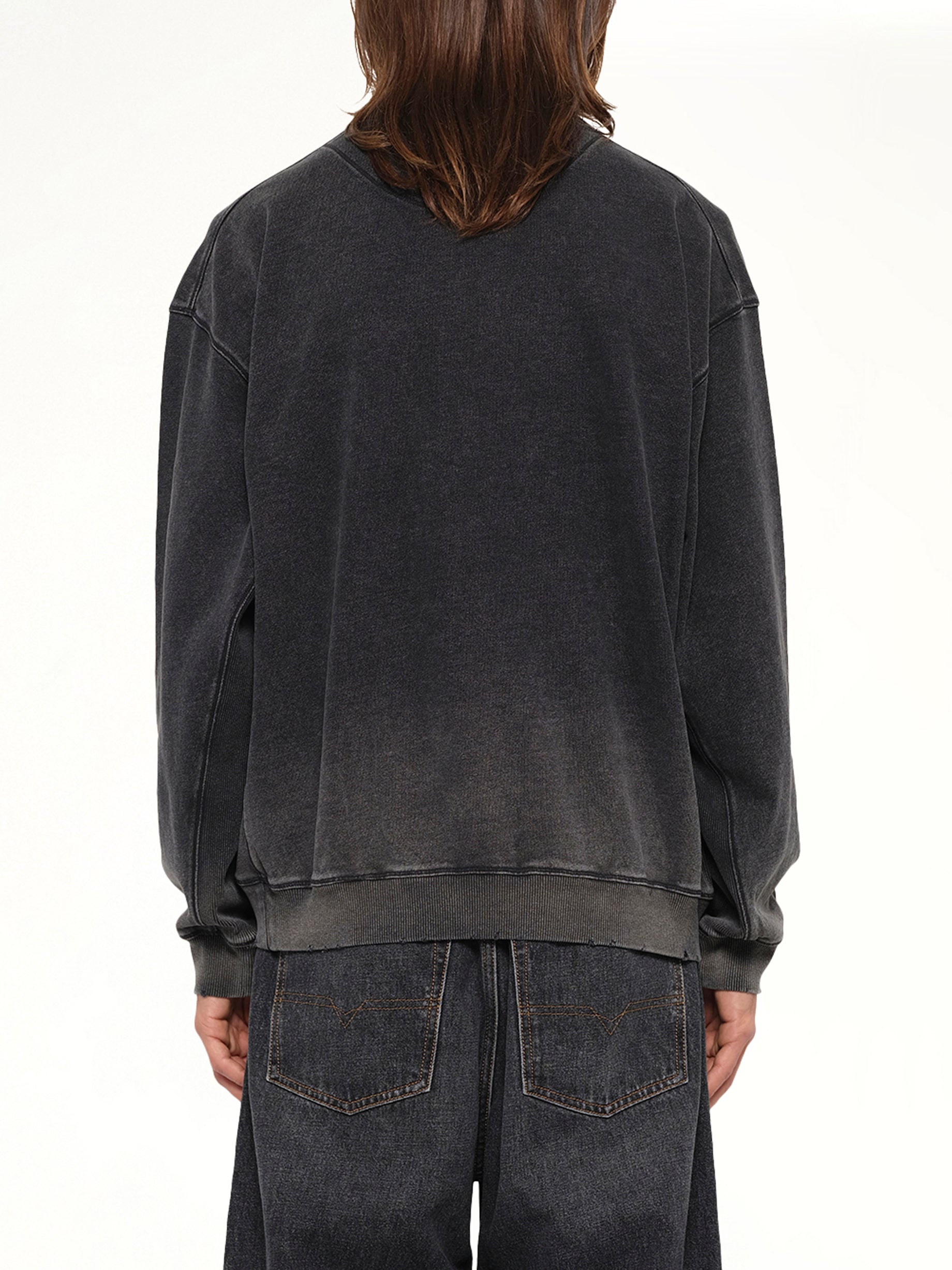 S-CROX Sweatshirt in Washed Black