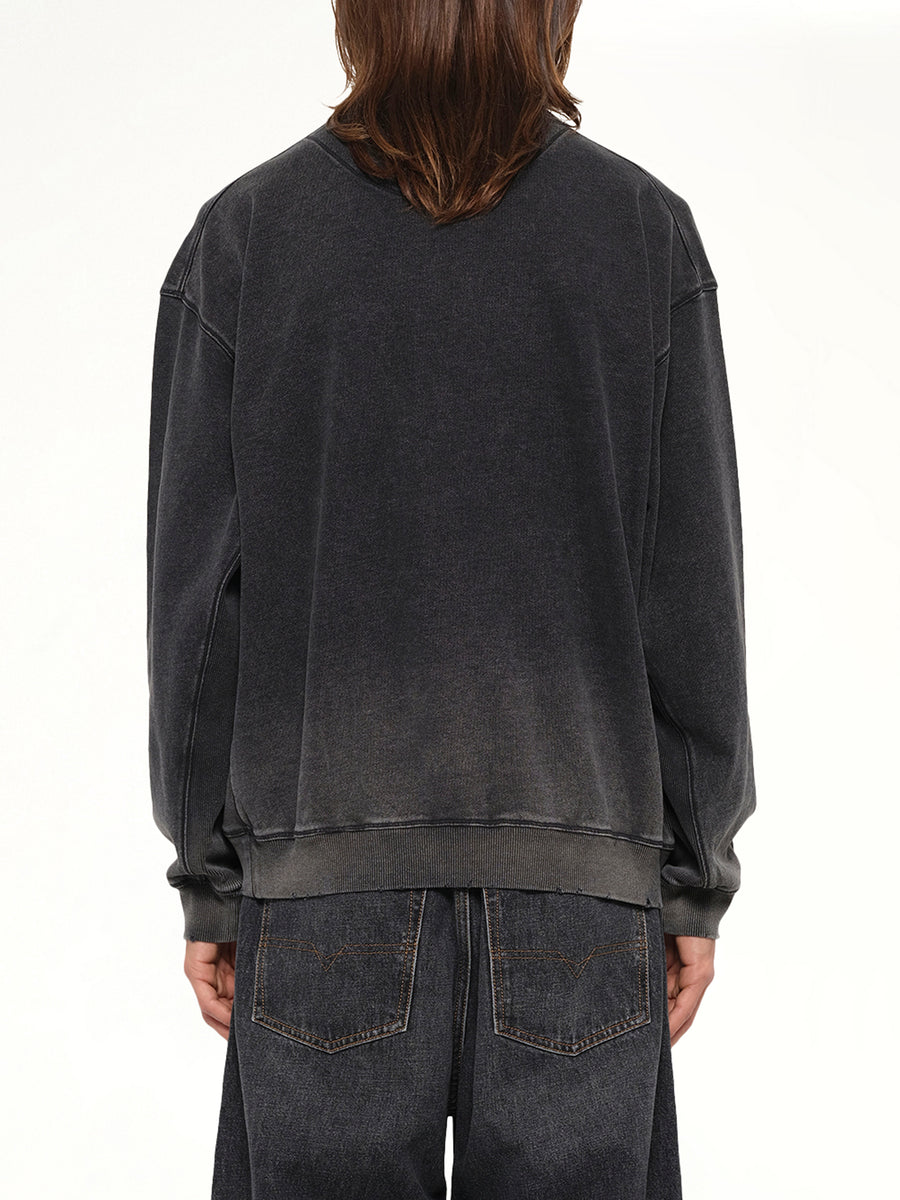 S-CROX Sweatshirt in Washed Black