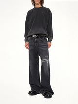 S-CROX Sweatshirt in Washed Black