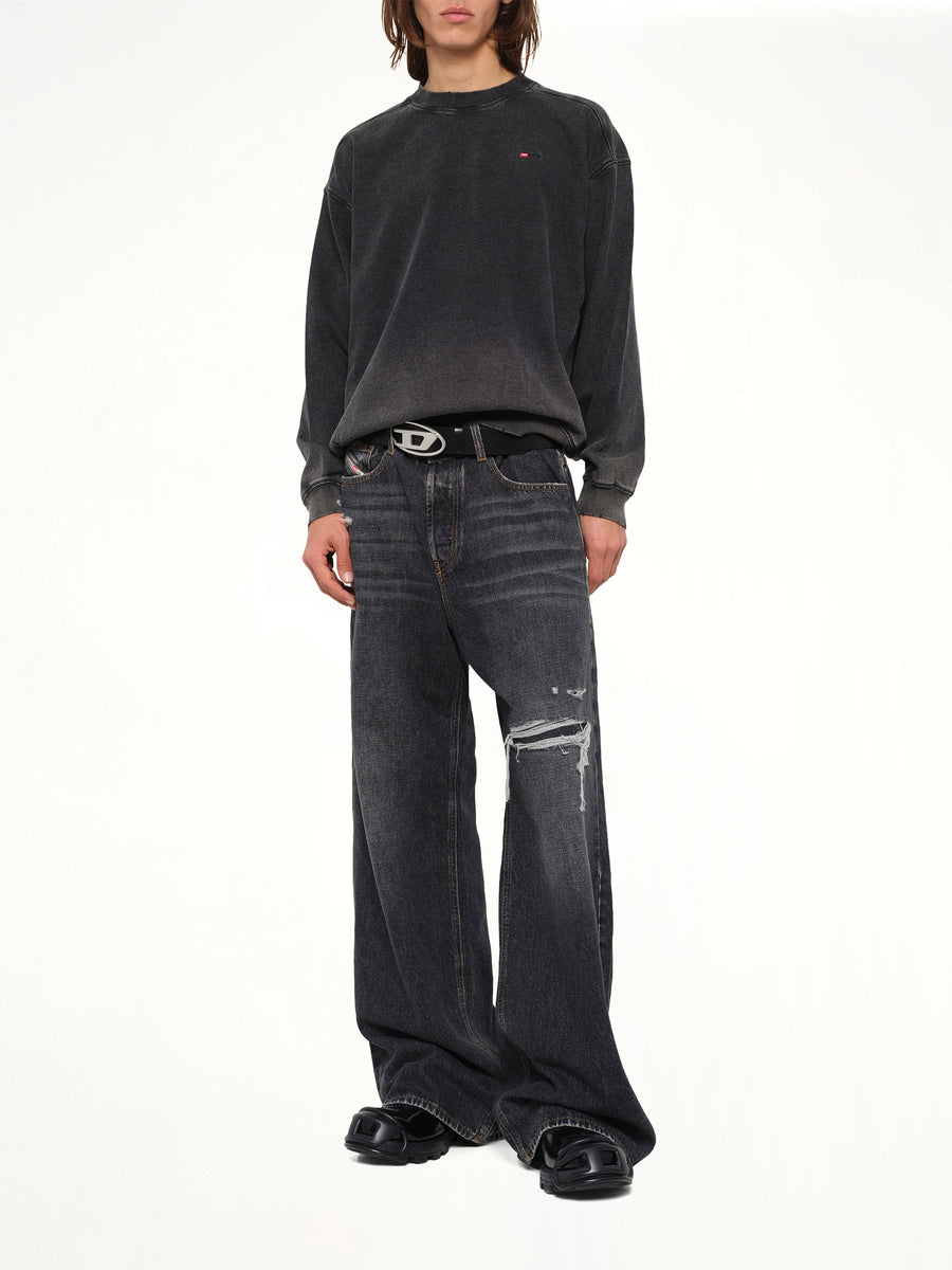 S-CROX Sweatshirt in Washed Black