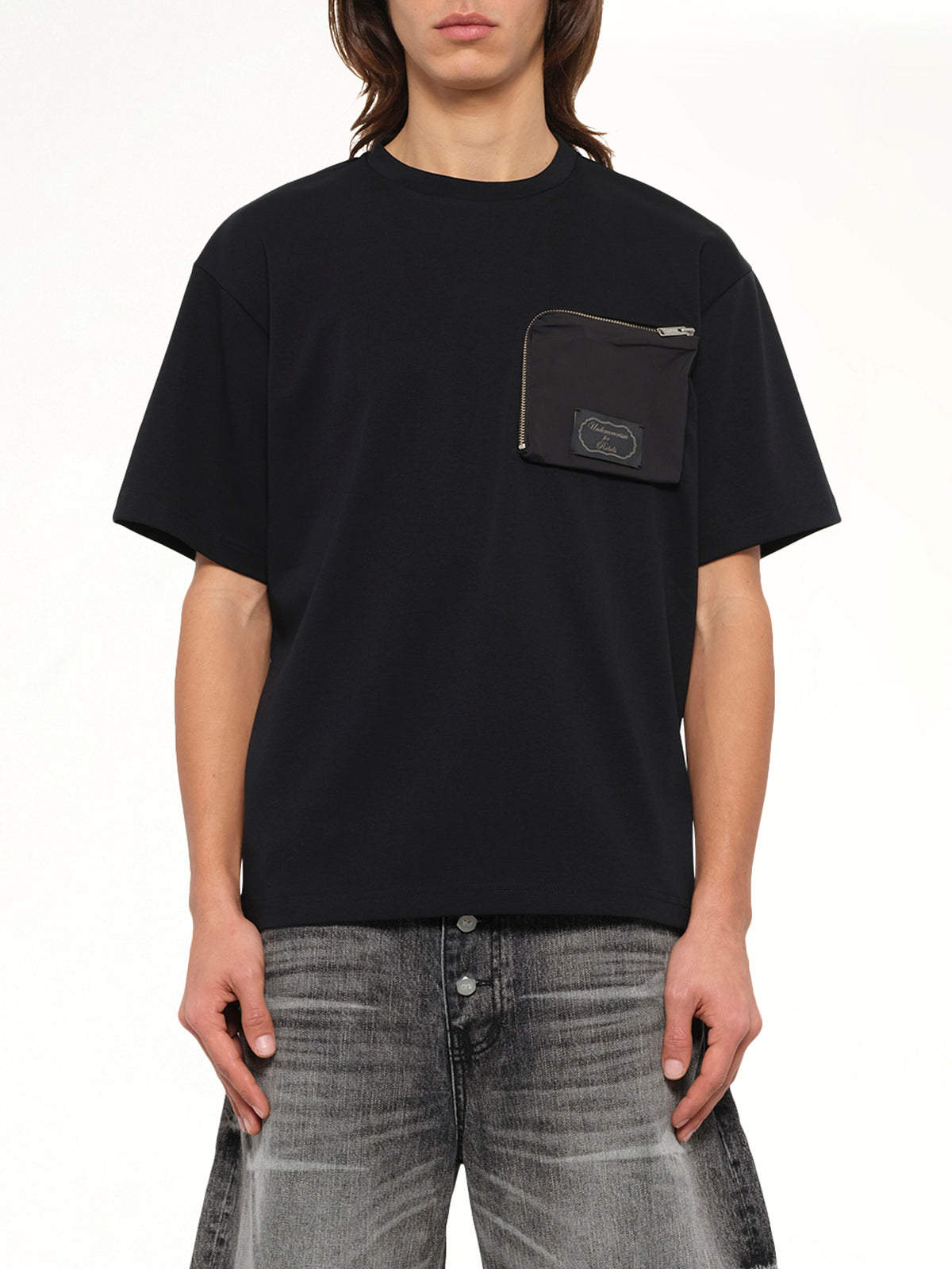 Zipped Pocket T-Shirt in Black