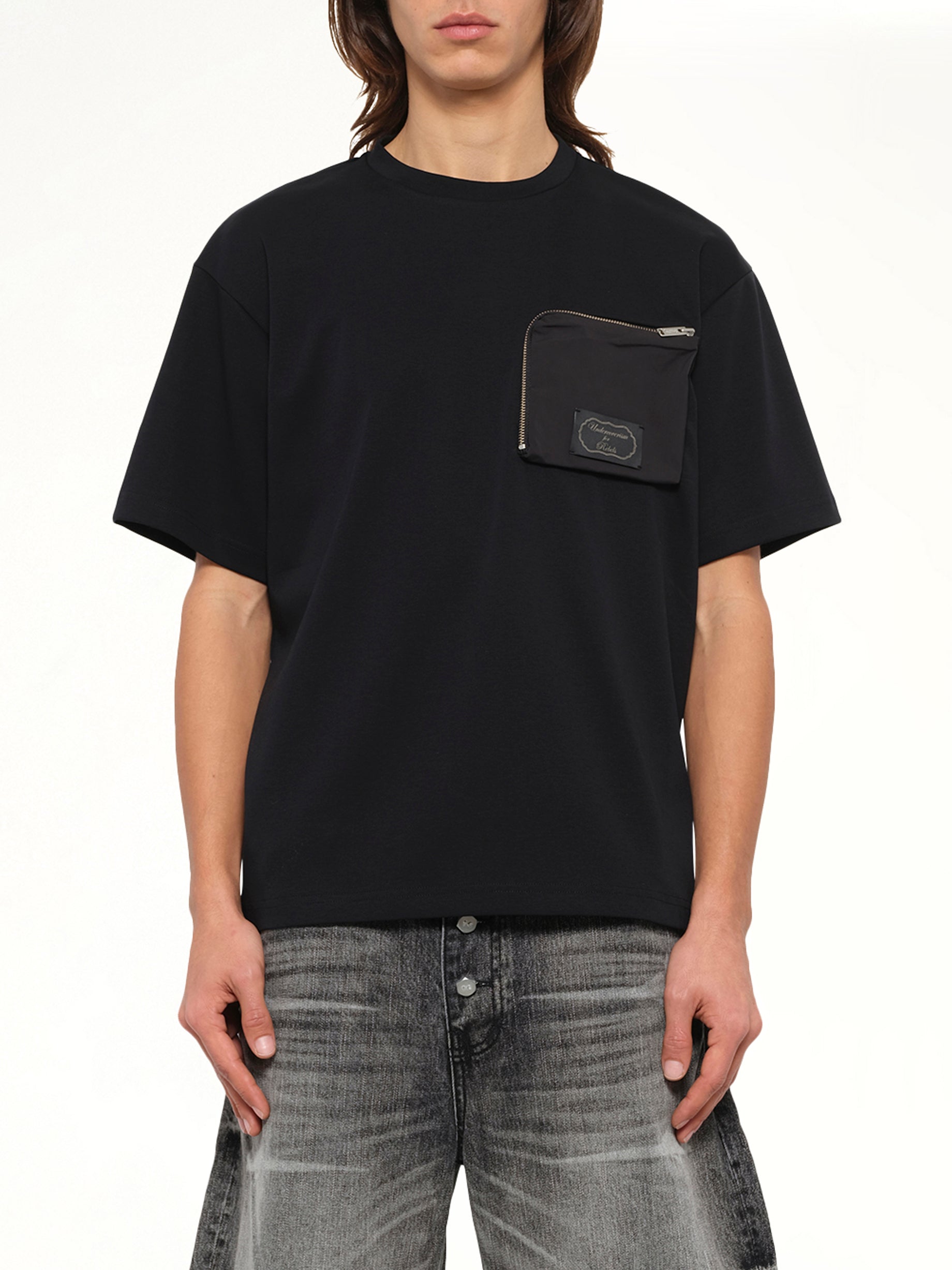 Zipped Pocket T-Shirt in Black