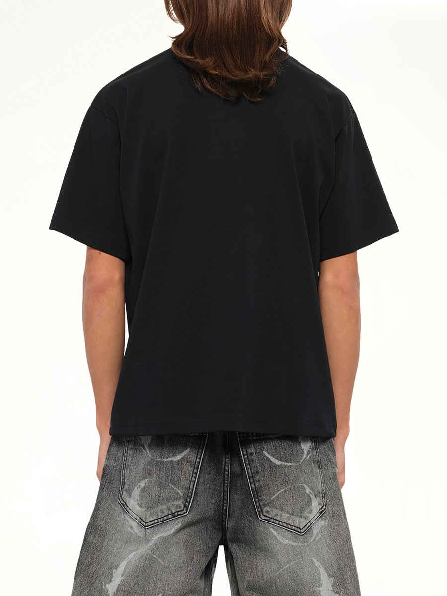 Zipped Pocket T-Shirt in Black