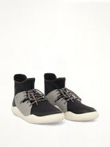Knit Lace Up Neo Sneaker in Black