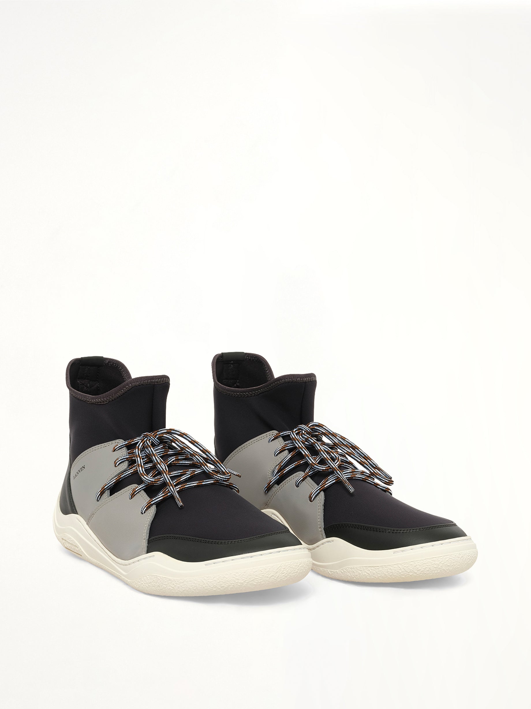 Knit Lace Up Neo Sneaker in Black