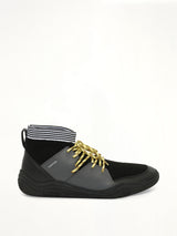Knit Lace Up Pique Sneaker in Black