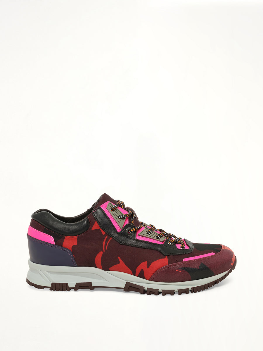 Running in Flower Print in Burgandy