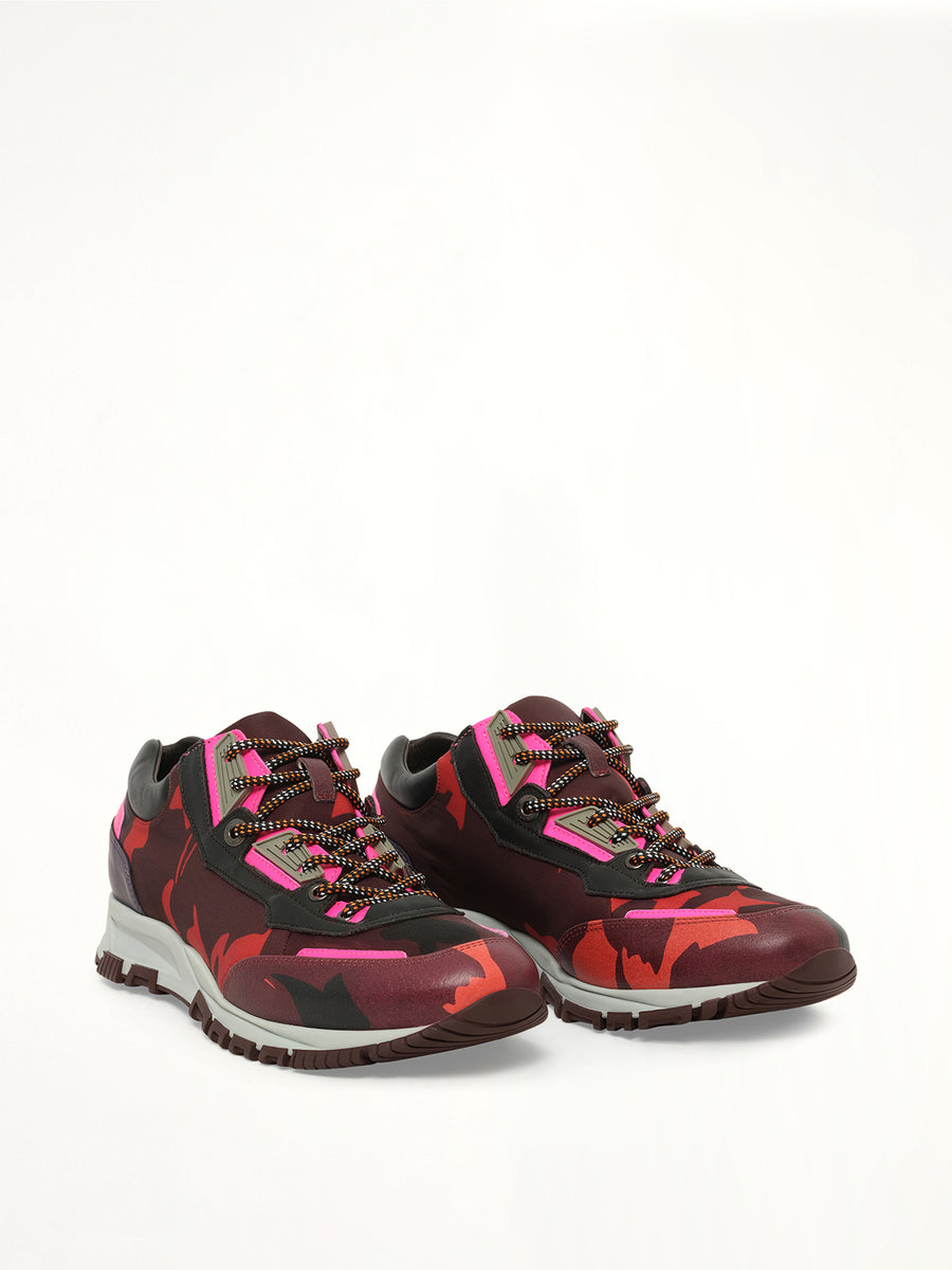 Running in Flower Print in Burgandy
