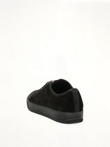 Suede Patent Sneaker in Black