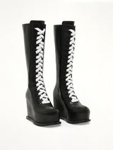 Wedge Frida Boots in Black