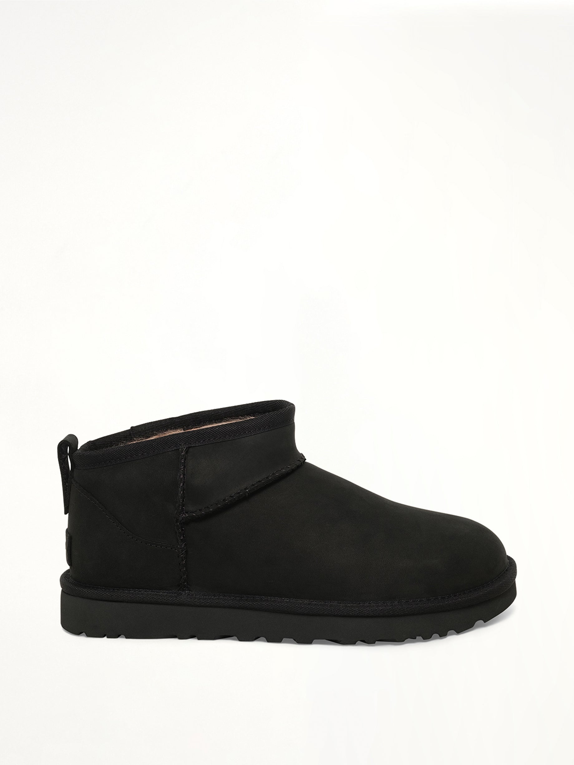 Classic Ultra Mini Nubuck Boots in Black