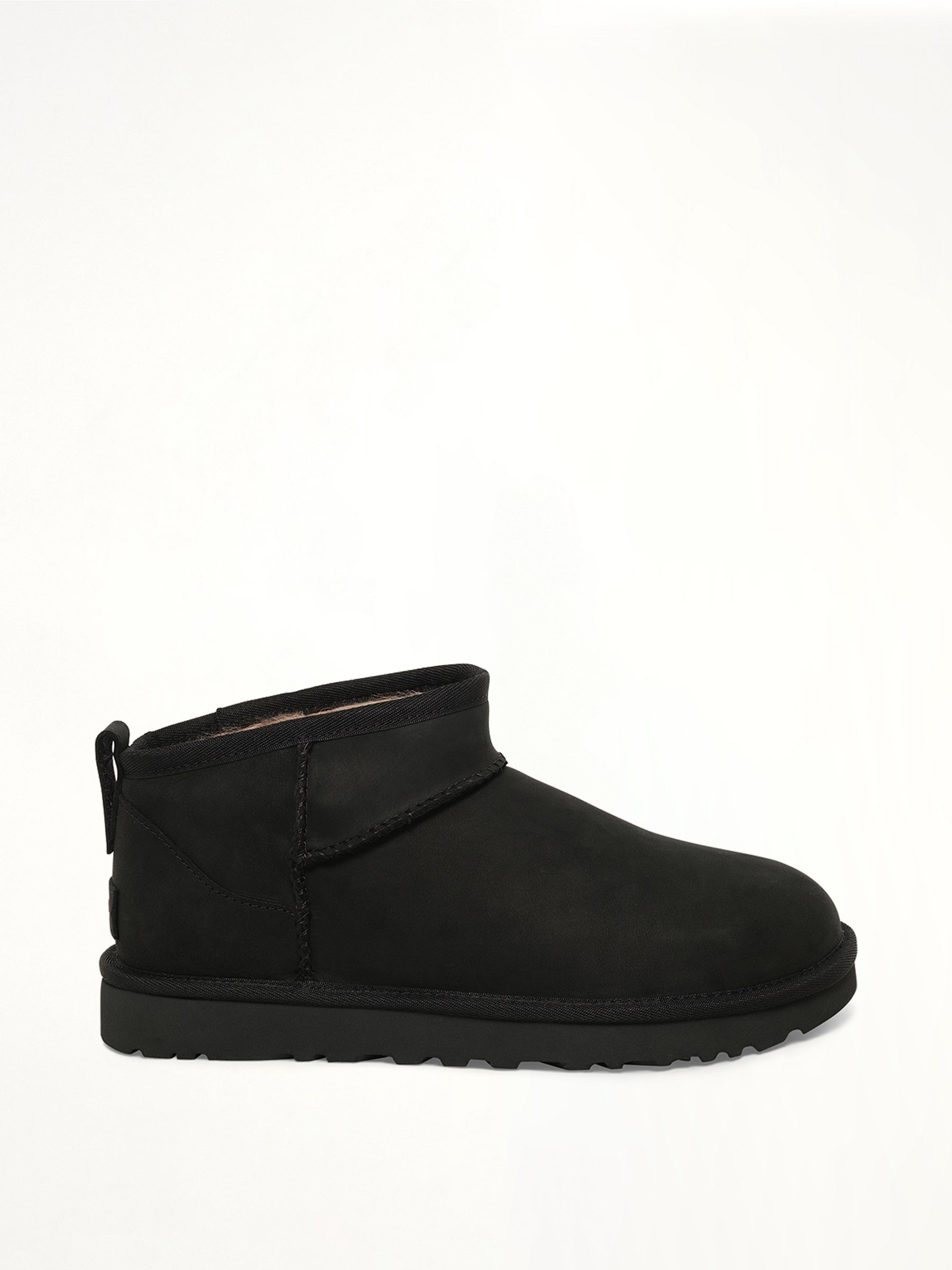 Classic Ultra Mini Nubuck Boots in Black