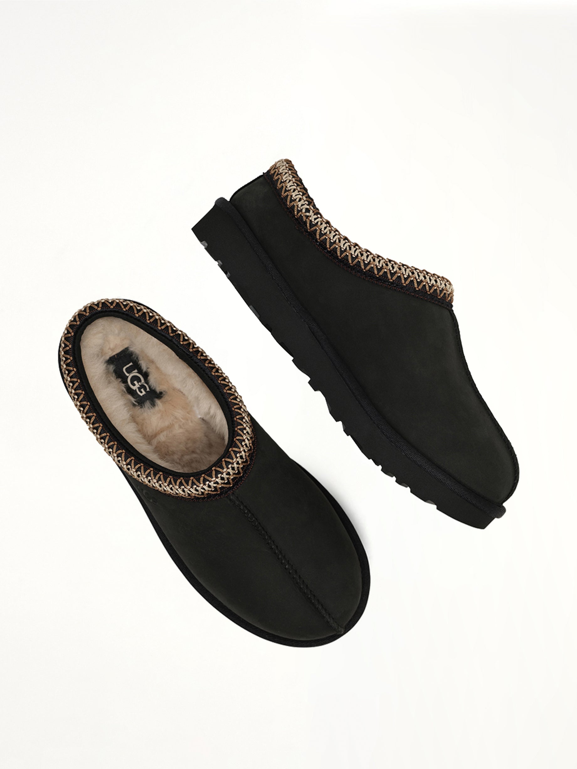 Tasman Nubuck Slipper in Black