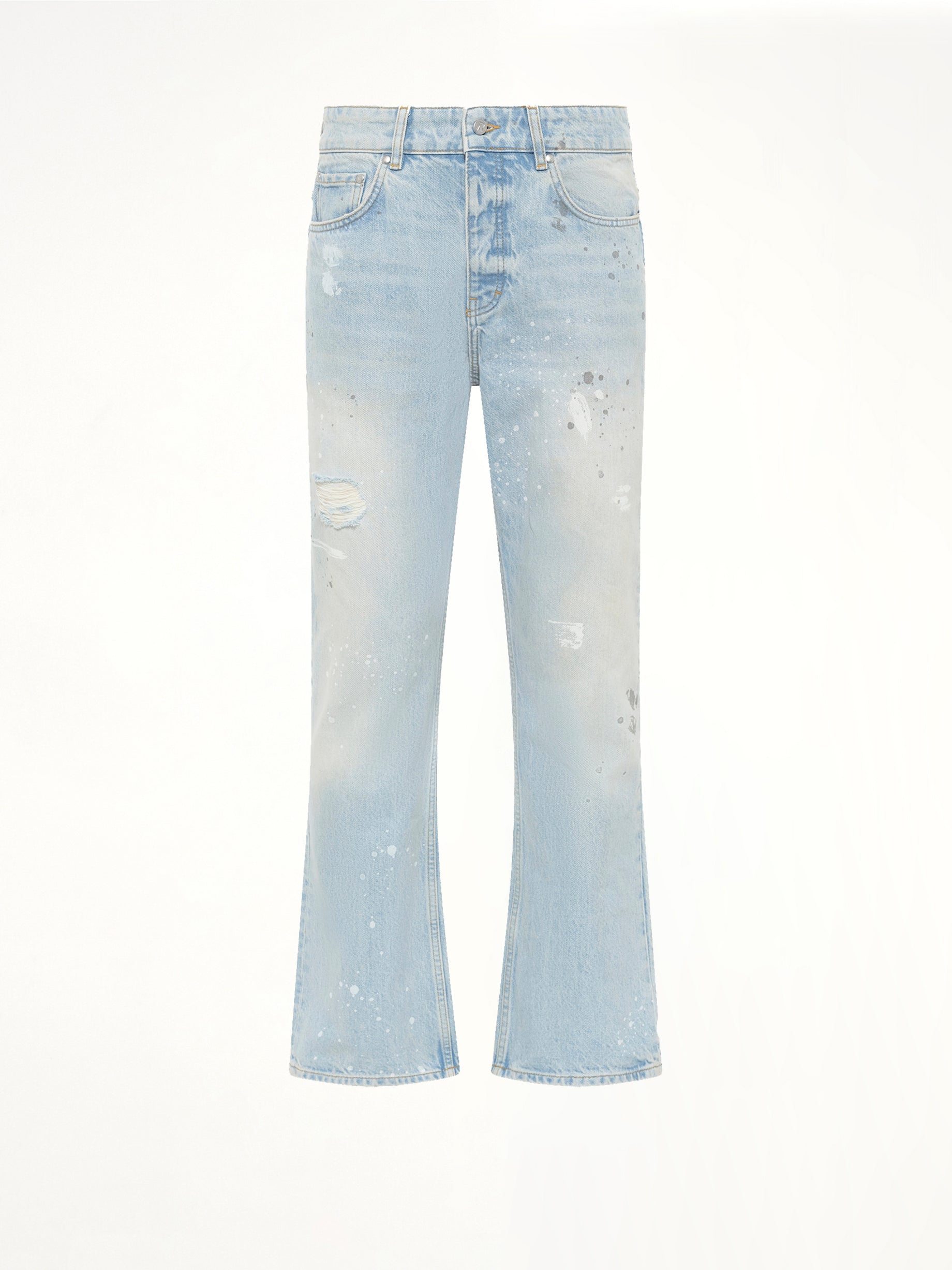 Painted Denim Jeans in Coastal Blue