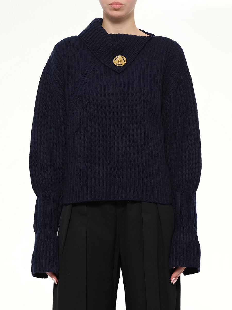 Chunky Knit Jumper in Navy