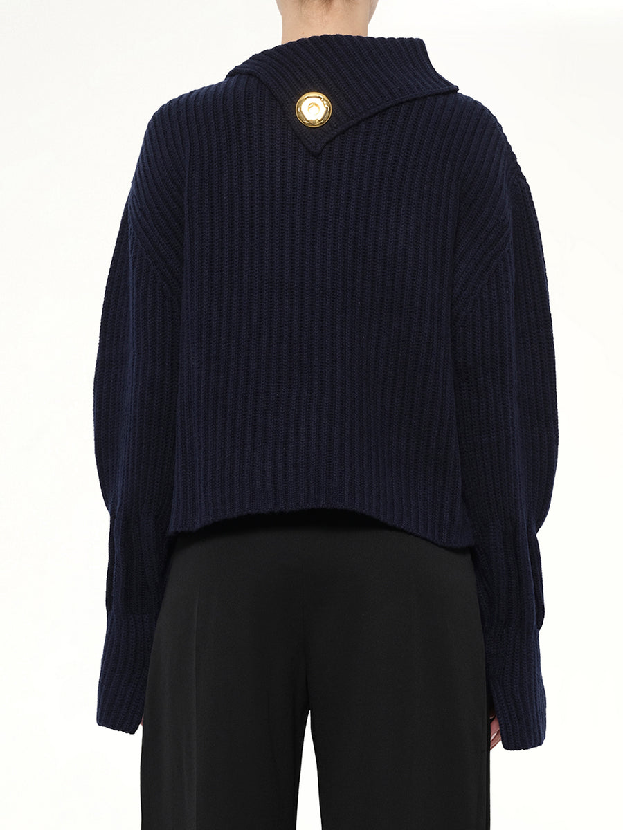 Chunky Knit Jumper in Navy