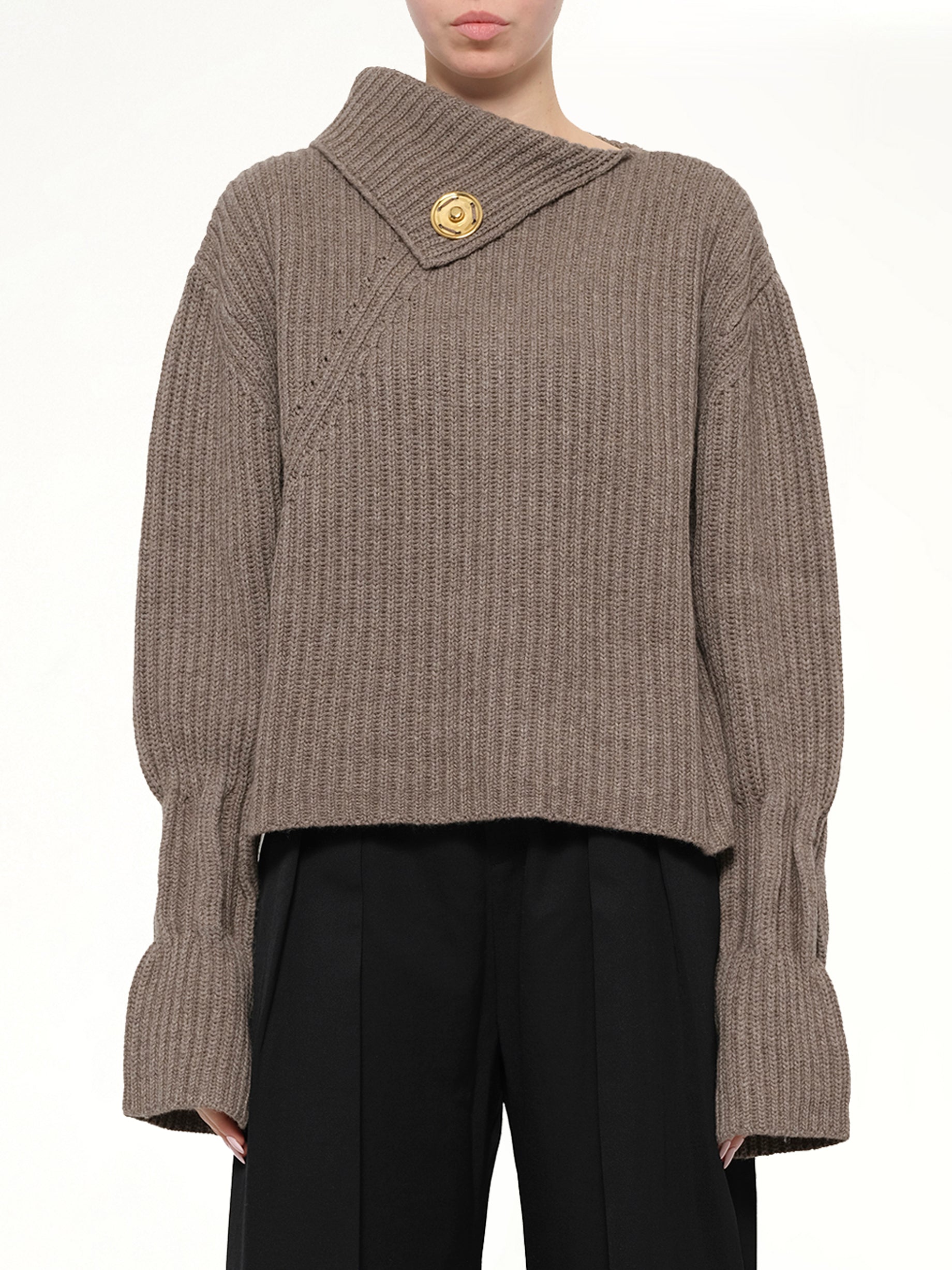 Chunky Knit Jumper in Walnut
