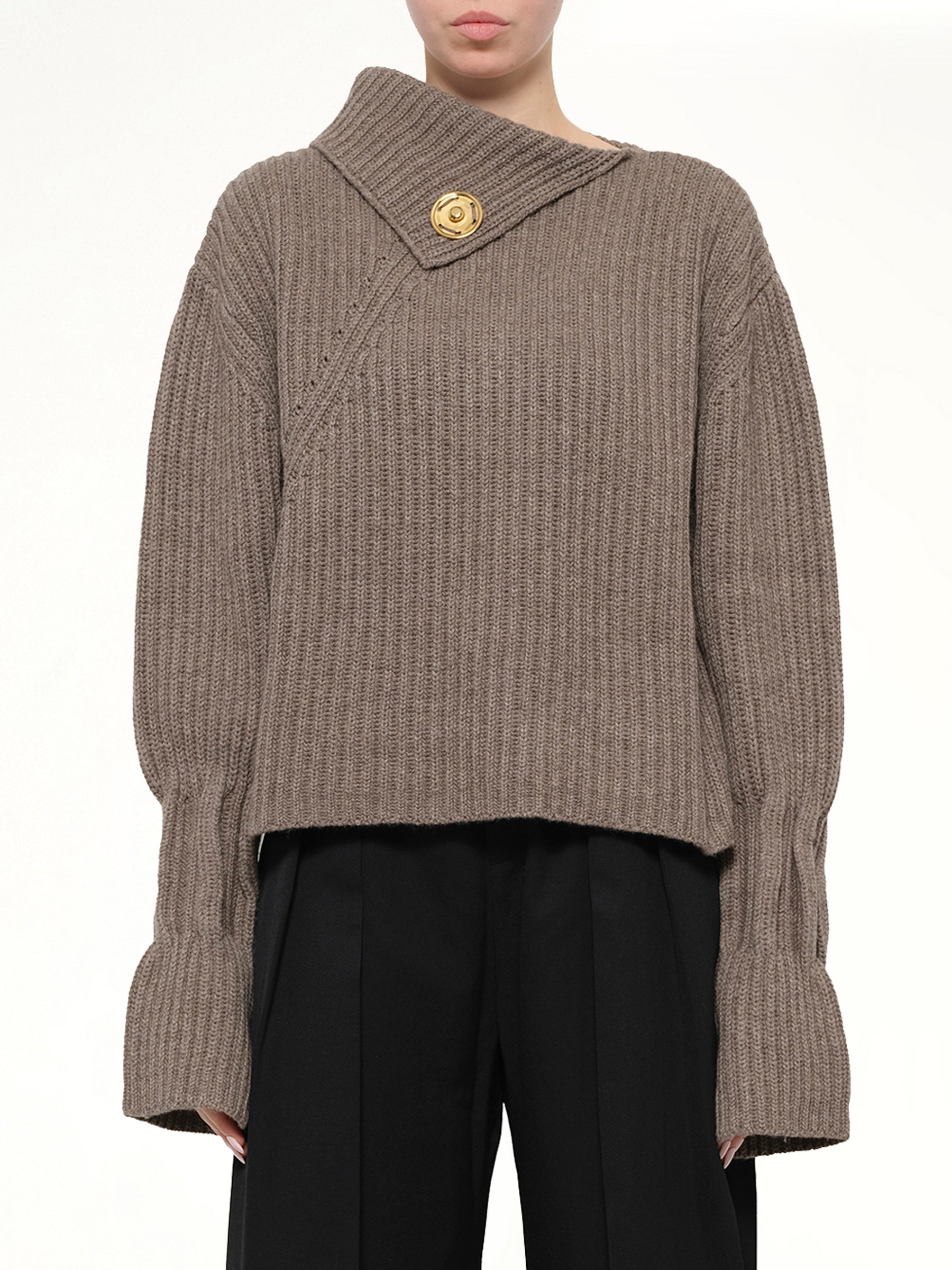 Chunky Knit Jumper in Walnut