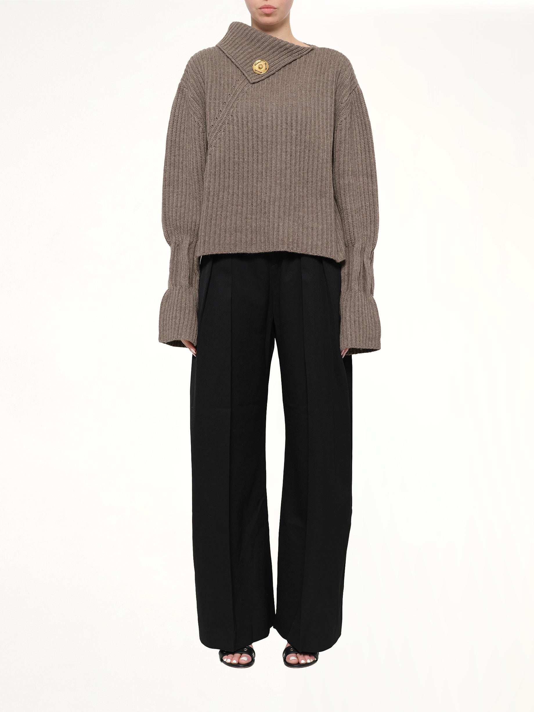 Chunky Knit Jumper in Walnut