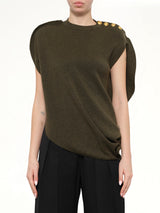 Circle Knit Top in Khaki